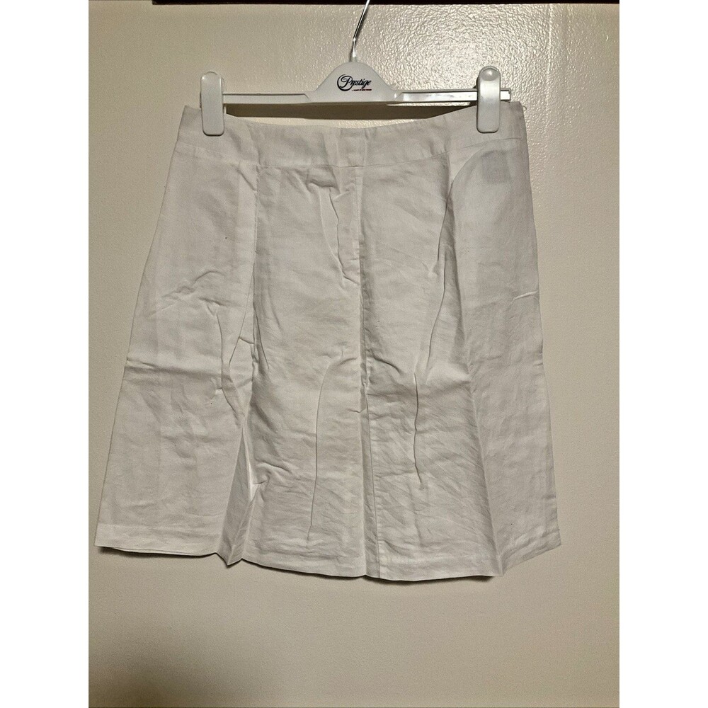 Apostrophe Women’s 10 White Linen Blend Skirt Fashion Designer Basic